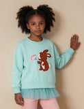 Rabbit Flower Applique Sweatshirt