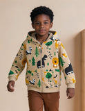 Cute Animal Print Zip-up Hoodie