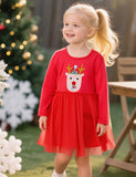 Christmas Reindeer Applique Tulle Dress