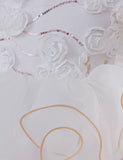 Three-dimensional Rose Bubble Sleeve Tulle Dress