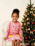 Christmas Bell Applique Long Sleeve Dress
