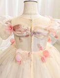 Three-dimensional Flower Off-the-shoulder Princess Tulle Dress