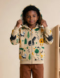 Cute Animal Print Zip-up Hoodie