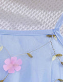 Flower Embroidered Tulle Suspender Dress