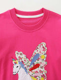 Unicorn Applique Sweatshirt / Printed Leggings