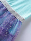Printed Small Fly-sleeved Polka-dot Irregular Tulle Dress