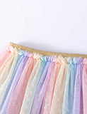 Mermaid Print T-shirt & Tulle Color Skirt Set