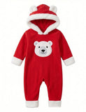 Christmas Family Matching Bear Fleece Hooded Zip-Up Pajamas