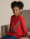 Christmas Reindeer Applique Tulle Sweatshirt
