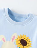 Rabbit Sunflower Print T-Shirt
