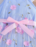 Flower Embroidered Tulle Suspender Dress