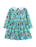 Floral Doll Collar Long Sleeve Dress