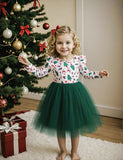 Christmas Long Sleeve Tulle Dress