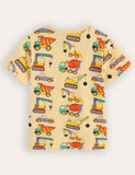 Cartoon Construction Car Short-sleeved T-shirt