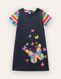 Colorful Butterfly Flower Print Dress