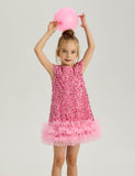 Party Sequin Stitching Tulle Dress