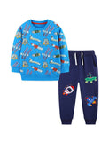 Rocket Print Sweatshirt Sports Suit