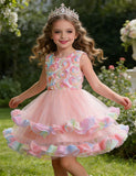 Three-dimensional Flower Party Tulle Dress