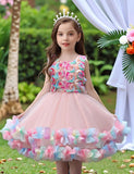 Three-dimensional Flower Party Tulle Dress