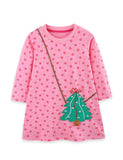 Big Christmas Tree Applique Long Sleeves Dress