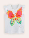 Colorful Butterfly Sleeveless T-Shirt