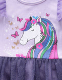 Colored Pony Butterfly Printed Tulle Dress