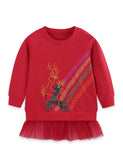 Christmas Reindeer Applique Tulle Sweatshirt