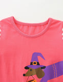 Halloween Puppy Pumpkin Applique Dress