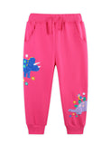 Cartoon Dinosaur Embroidered Sweatpants