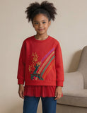 Christmas Reindeer Applique Tulle Sweatshirt