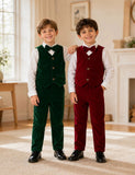 Velvet Vest Bow Tie Shirt Pants Four-piece Set