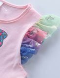 Colorful Butterfly Print Tulle Dress