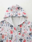 Cardigan Bunny Print Zip-Up Hoodie