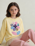 Flower Applique Tulle Sweatshirt
