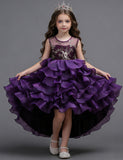 Flower Embroidery Multi-layer Tulle Trailing Princess Dress