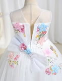Flower Decoration Sequin Princess Party Dress