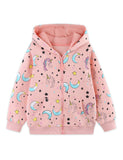 Unicorn Print Zip-up Hoodie