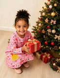 Christmas Bell Applique Long Sleeve Dress