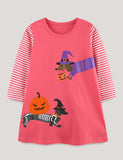 Halloween Puppy Pumpkin Applique Dress