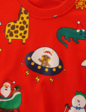 Christmas Santa Claus Animal Print Sweatshirt