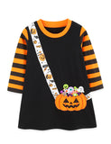 Halloween Pumpkin Embroidered Dress
