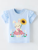 Rabbit Sunflower Print T-Shirt