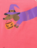 Halloween Puppy Pumpkin Applique Dress