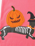 Halloween Puppy Pumpkin Applique Dress