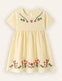 Floral Embroidered Cotton Dress