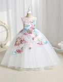 Flower Decoration Sequin Princess Party Dress