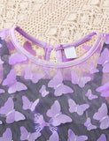 T-shirt + Butterfly Print Suspender Dress Two-piece Set