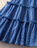 Solid Color Bubble Sleeve Dress