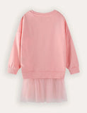 Rabbit Bird Embroidery Long Sleeve Sweater Dress