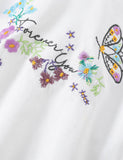 Butterfly Embroidered Short Sleeve T-Shirt